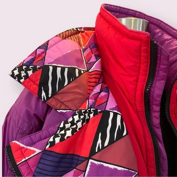 Vintage Kaelin Ski Wear Snuggler insulated jacket purple red geometric like new - Picture 6 of 16
